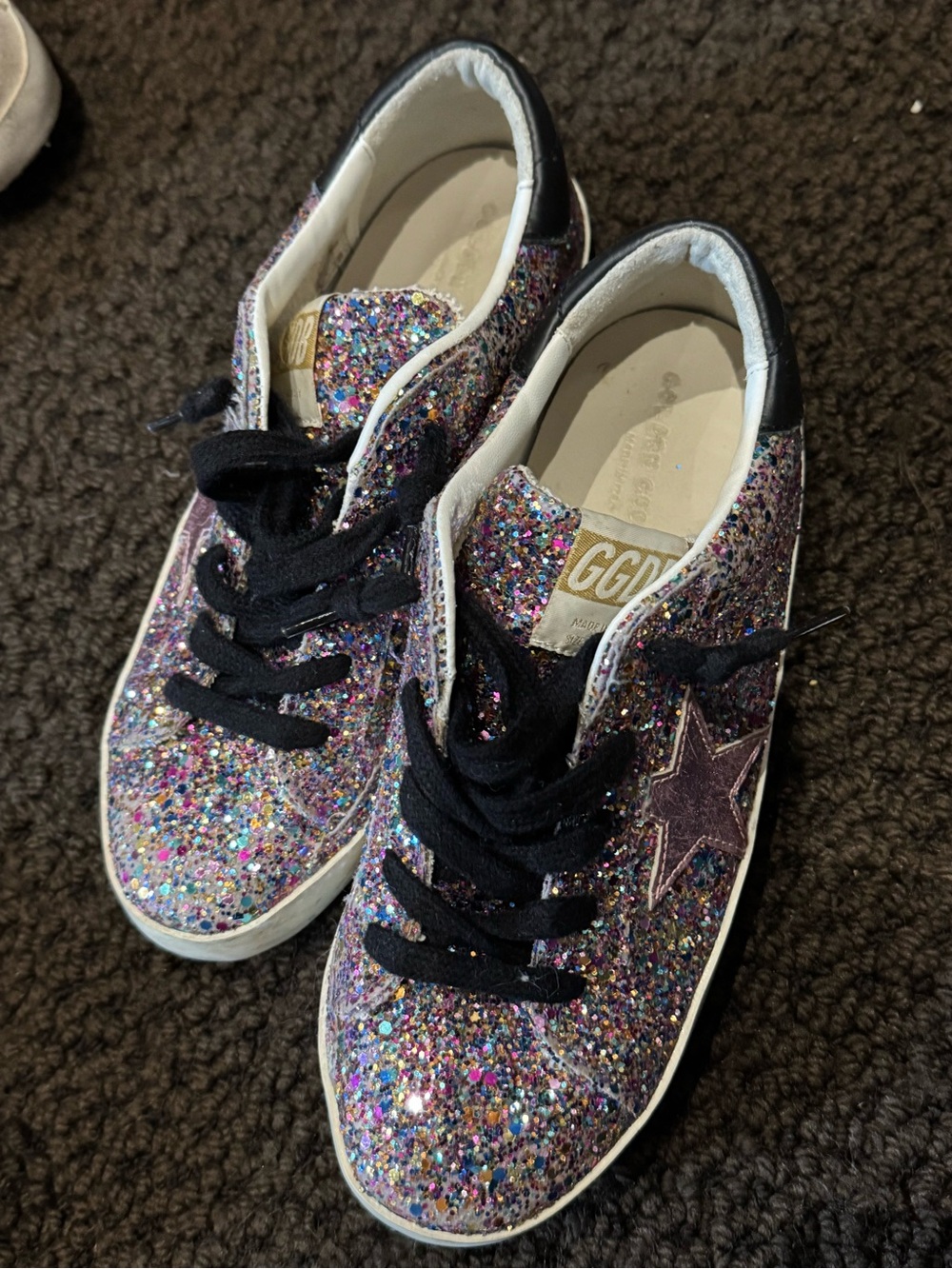 Golden Goose Kids Glitter Sneakers - Black Laces, Multicolor Glitter
